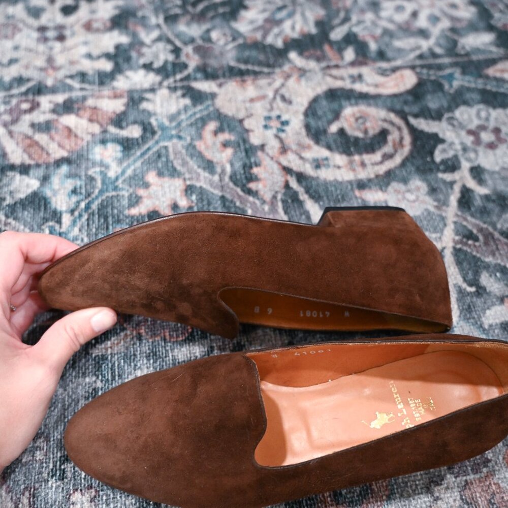 Ralph Lauren Size 6 Brown Suede Slip on Loafers - Picture 6 of 15